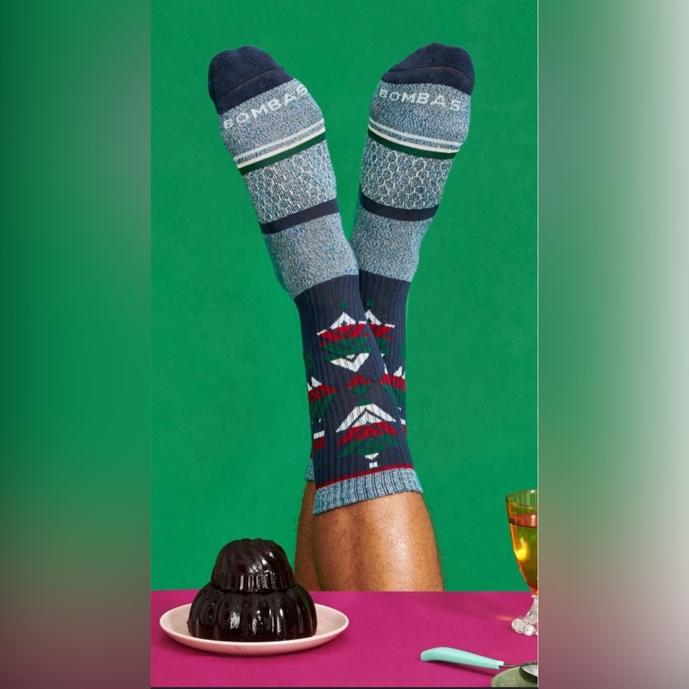 BOMBAS MIDWEIGHT X-Large Calf Socks Aztec Motif W US 13 1/2-17 Men 13 1/2-16
